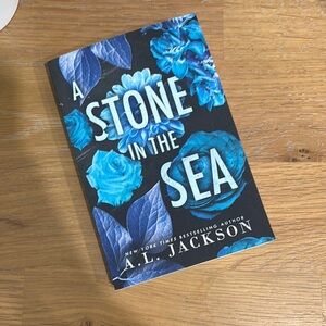 A Stone in the Sea Book with Blue Floral Cover